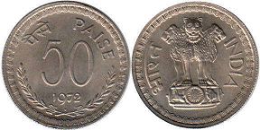 coin India 50 paise 1972