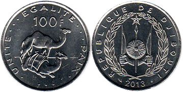 coin Djibuti 100 francs 2013