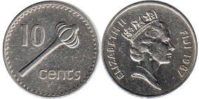 coin Fiji 10 cents 1987