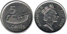 coin Fiji 5 cents 2009
