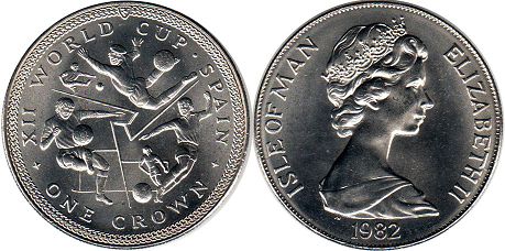 coin Isle of Man one crown 1982