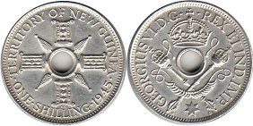 coin New Guinea shilling 1945