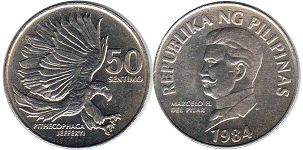 coin Philippines 50 centimos 1984