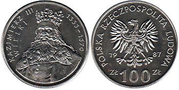 coin Poland 100 zloty 1987