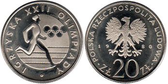 coin Poland 20 zloty 1980