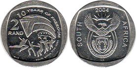 coin South Africa 2 rand 2004 freedom