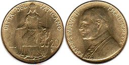 moneta Vatican 20 lira 1980