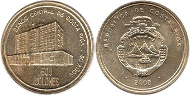 coin Costa Rica 500 colones 2000
