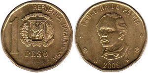 coin Dominican Republic 1 peso 2008