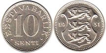 coin Estonia 10 senti 1931