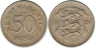 coin Estonia 50 centi 1936