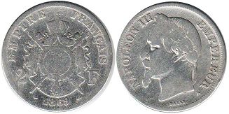 coin France 2 francs 1869 coin France 2 francs 1869