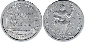 coin French Oceania 1 franc 1949