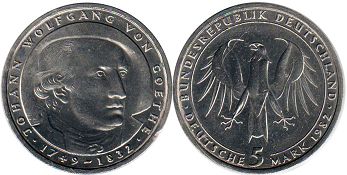monnaie Allemagne 5 mark 1982