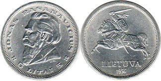 coin Lithuania 5 lit 1936