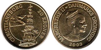 mynt Danmark 20 krone 2003