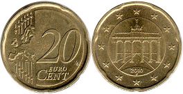 mince Německo 20 euro cent 2010