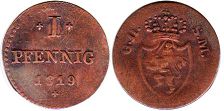 Münze Hessen-Darmstadt 1 Pfennig 1819