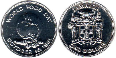 coin Jamaica 1 dollar 1981