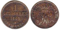coin Oldenburg 1 schwaren 1869