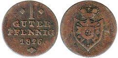 coin Schaumburg-Lippe 1 pfennig 1826