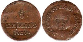 coin Sweden 1/4 skilling 1800