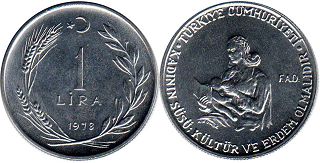 coin Turkey 1 lira 1978