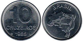 moeda brasil 10 cruzeiros 1985