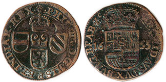coin Spanish Netherlands oord 1655