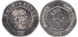 coin Gibraltar 20 pence 2016
