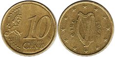 moneta Irlanda 10 euro cent 2008