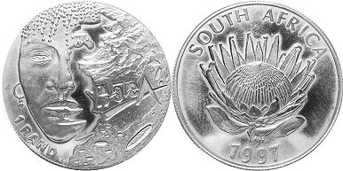 coin South Africa 1 rand 1997