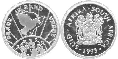 coin South Africa 2 rand 1993
