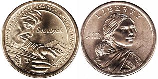 US coin 1 dollar 2017 Sequoyah