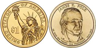 États-Unis pièce 1 dollar 2009 Polk