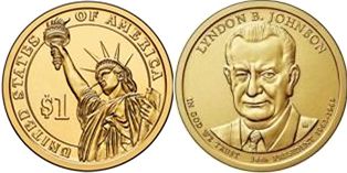 États-Unis pièce 1 dollar 2009 Johnson