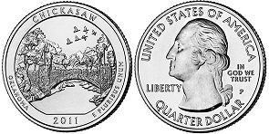 US coin Beautiful America quarter 2011 Chickasaw