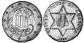 États-Unis pièce 3 cents 1862