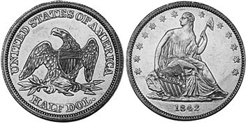 États-Unis pièce 1/2 dollar 1842