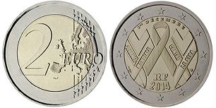 mynt Frankrike 2 euro 2014