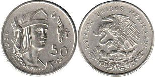 Mexico coin 50 centavos 1950