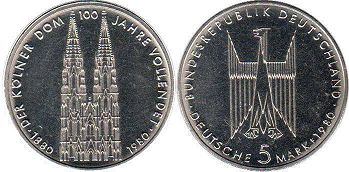 Münze Deutschland BDR 5 mark 1980 Kölner Dom