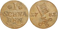 Münze Bremen 1 schwaren 1781