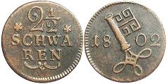 Münze Bremen 2 1/2 schwaren 1802
