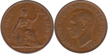 Großbritannien muenze 1 Penny 1949