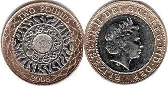 Großbritannien muenze 2 Pfund 2008