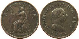 UK Farthing (1/4 Penny) 1806