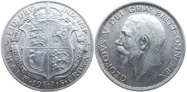 UK half Krone 1915
