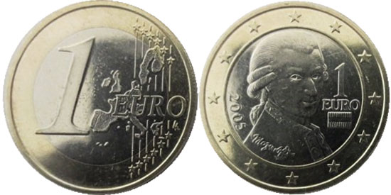 coin Austria 1 euro 2002-2007