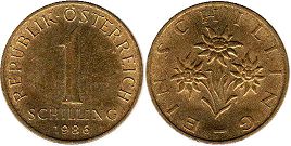 Münze Österreich 1 schilling 1986